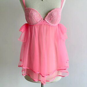 Victoria's Secret Lingerie | Neon Pink Babydoll Nightie